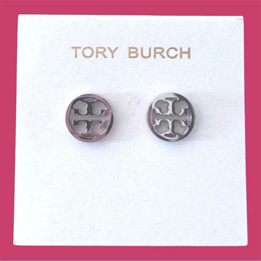 Tory Burch Metallic Logo Stud Earrings